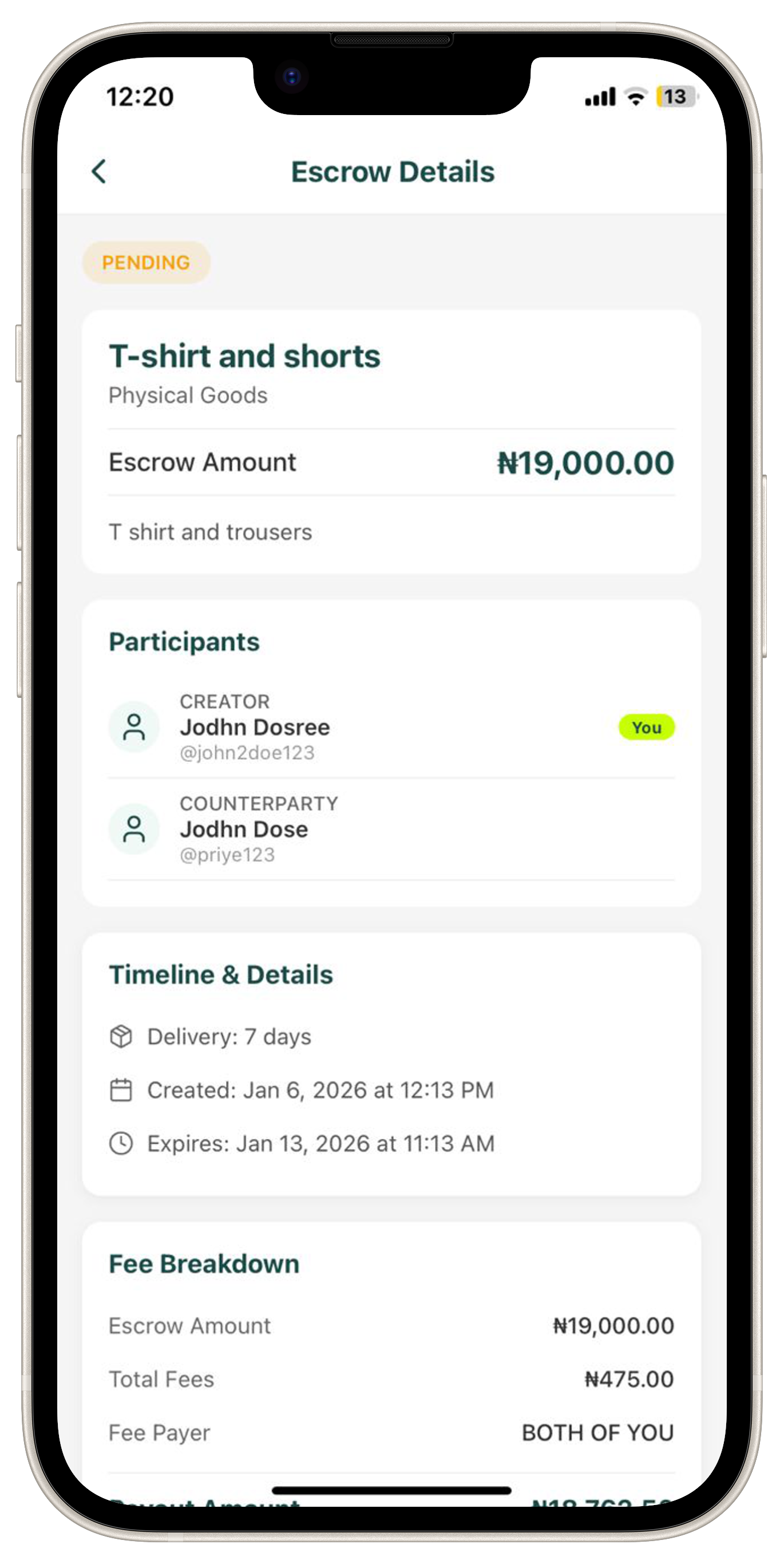 Safepoint App - Confirmation Screen